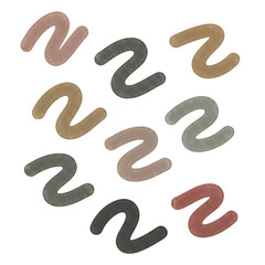 Naklejka premium Colorful Sshaped Hair Ties on Transparent Background