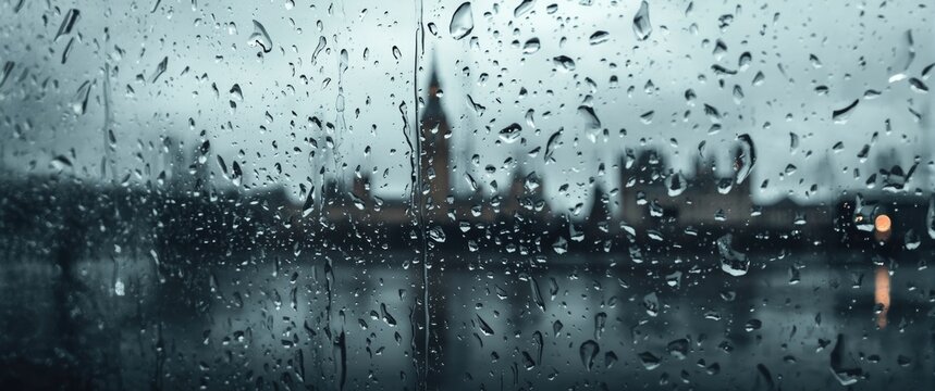 Close-up of raindrops on the car window