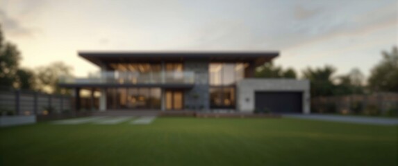 Obraz premium Contemporary Home Property in a Defocused Scene
