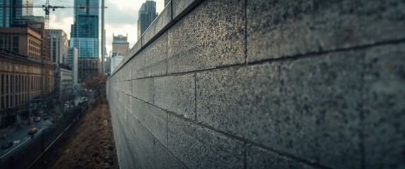 Fototapeta premium To prevent erosion, a concrete retaining wall was built on the slope