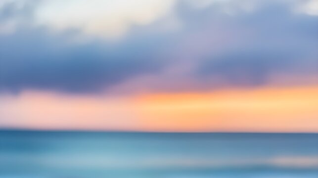 Soft focus ocean and sky at sunset abstract background