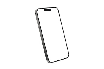 Smart phone frame blank screen in a corner turn, mobile phone mockup isolated