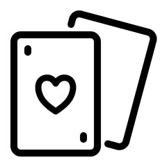 Playing Card Heart Suit Icon Outline Graphic Design Element