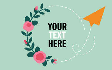 Floral Frame with Arrow Pointer Template Design