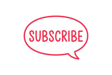 Red Subscribe Button Icon for Web and Mobile Design