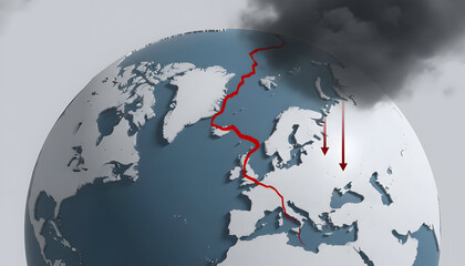 Volcanic Ash Cloud from Iceland Disrupting Air Travel Across Europe.