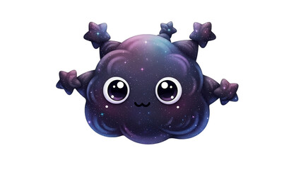 Cute Galaxy Alien Character with Star Tentacles