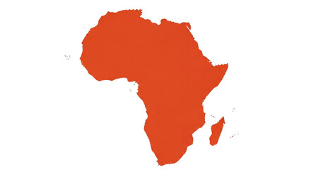Obraz premium Silhouette of African continent in bold orange color