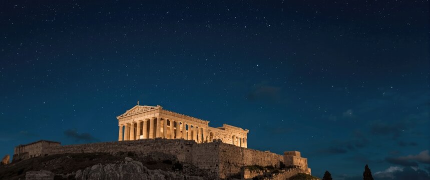 Athens Acropolis during nighttime