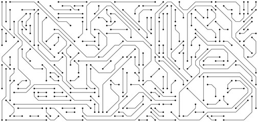 Obraz premium Digital circuit board background. Technology template for web banner or AI innovation concept presentation.