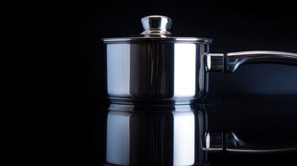 A sleek, modern silver electric stove cooktop with a reflective, clean surface. product launch decks, UI/UX mockups, designed for product launches and innovation pitches, clarifies data.