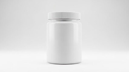 A white plastic bottle with a white lid, isolated on a white background, for supplements or medication, AIzaSyAzSjgftzwTUwsbgCk2T9gFkCxVUcWxqqw