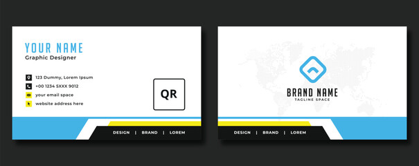 Modern corporate identity template and business card template set featuring web interface design elements like icons and navigation buttons for technology and internet website page search