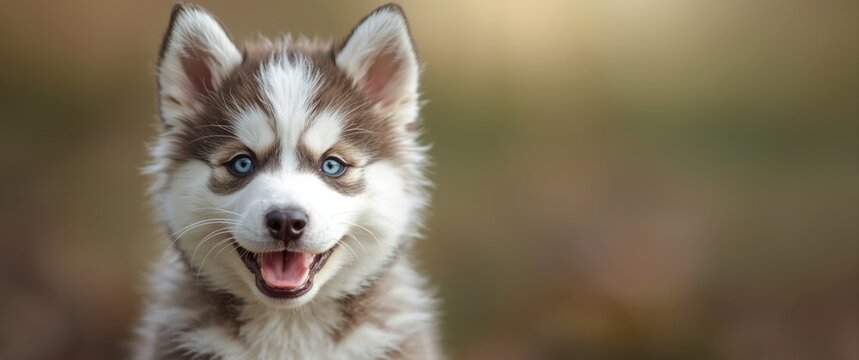 Siberian husky puppy at six months