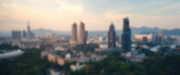 Fototapeta premium Blurry cityscape with bokeh effect suitable for backgrounds and designs
