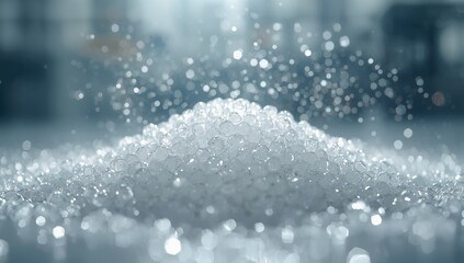 High Density Polyethylene plastic pellets, highlighting raw material for industrial processing