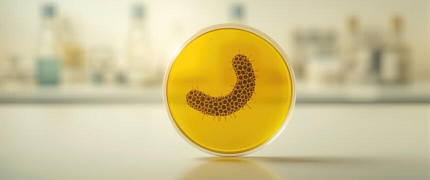 Bacteria Culture Analysis: Gram-negative, comma-shaped Bacteria on Agar