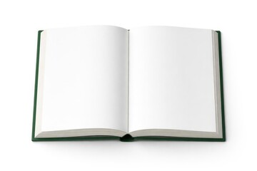 Naklejka premium Opened green volume with clean white sheets on a plain white backdrop