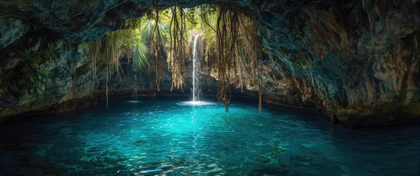 Yucatan Peninsula's Chichen Itza and the natural well Cenote Ik Kil in Mexico