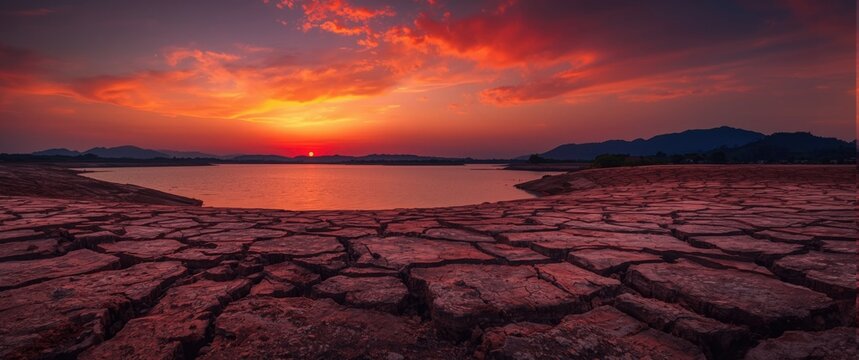 Mae Jork Luang Reservoir Sunset View in Chiang Mai, Thailand