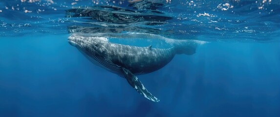 Naklejka premium Close-up of a youthful Humpback whale