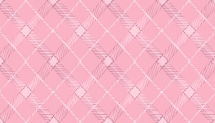 Soft pink plaid pattern with intersecting lines, creating a textile-like, diagonal checked background