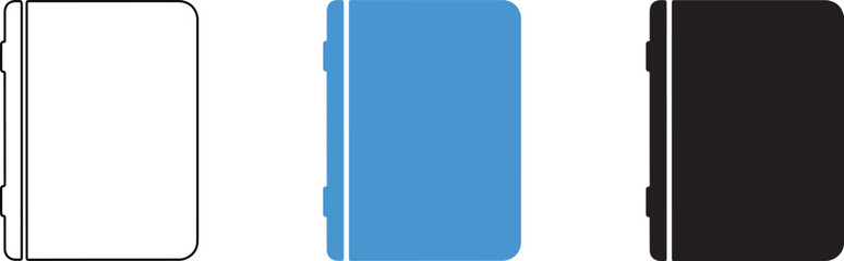 Three Smartphones in Different Colors Isolated on Transparent Background