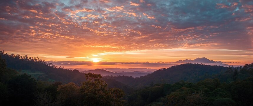 Mountain sunrise in Baguio City, Philippines