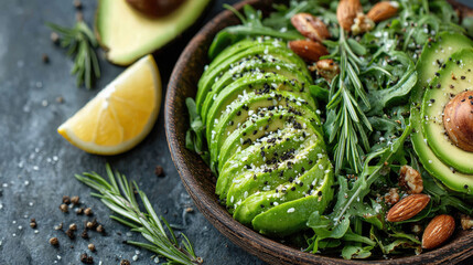 Avocado Salad with Lemon and Almonds A Healthy Delight.