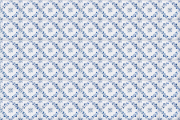 vintage ceramic tiles wall decoration.Turkish ceramic tiles wall background