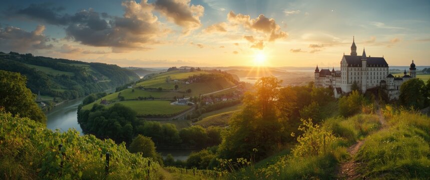 Explore Castle Cochem with Scenic Sky, Landscape, River, and Vineyard Wilderness Hike