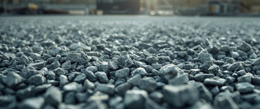 Crushed limestone aggregate detailed view