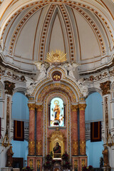 Interior of the Church of Our Lady of Consolation in Altea, Spain. Mass, Christian religion