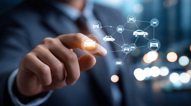 Connected car sharing platform interface online vehicle rental system shared mobility service digital transportation network smart city transport automated booking system wit