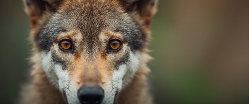 Eye of juvenile wolf at Indiana's Great Cats Preserve