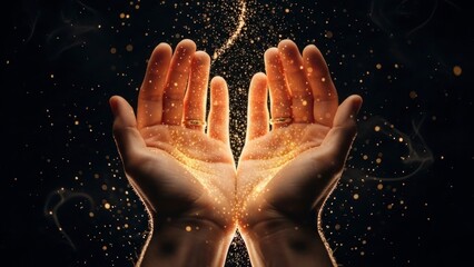 Open hands sparkle