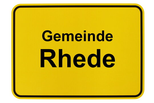 Illustration eines Ortsschildes der Gemeinde Rhede in Niedersachsen	