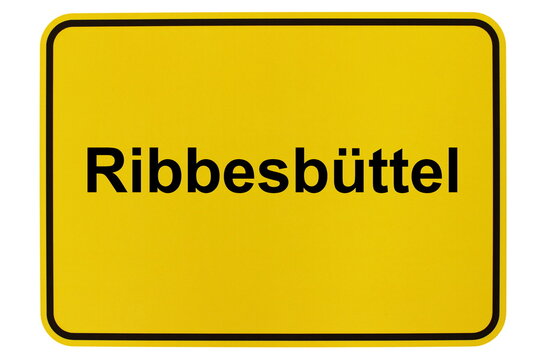 Illustration eines Ortsschildes der Gemeinde Ribbesb&uuml;ttel in Niedersachsen	