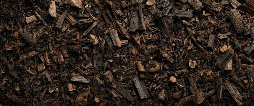 Textured background featuring dark brown wood chips