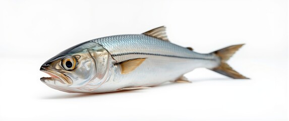 Naklejka premium Isolated fresh mackerel on white surface