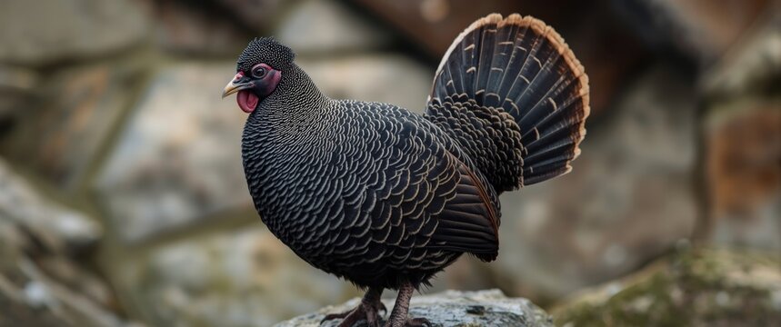 Tetrao tetrix Black Grouse hen in Alpine Zoo Innsbruck, Tyrol, Austria, Europe