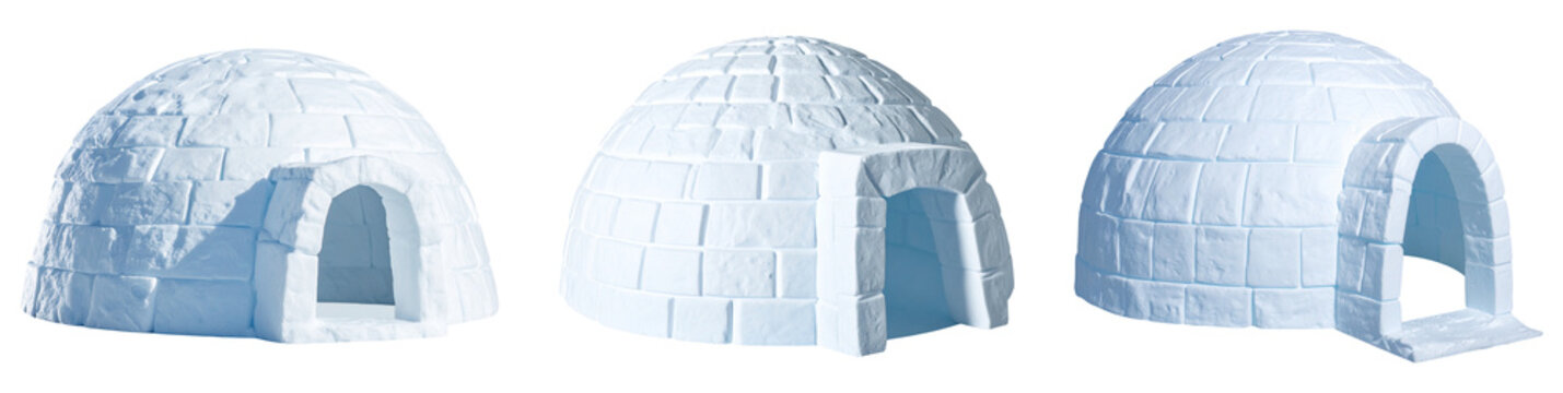 Set of igloo isolated object