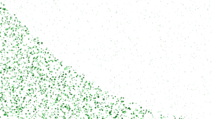 Green particles splash isolated on transparent background