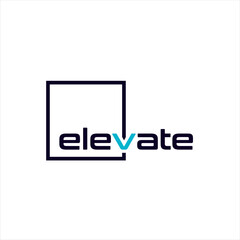 Obraz premium Elevate logo design with stylized lettering and geometric shape.