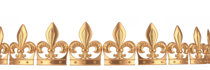 Gold fleur de lis pattern isolated on a transparent background