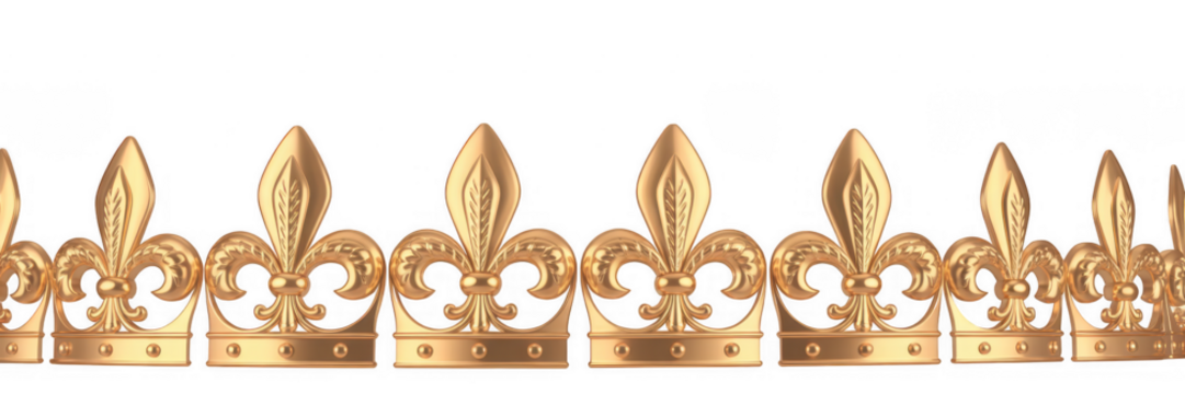 Gold fleur de lis pattern isolated on a transparent background - Powered by Adobe