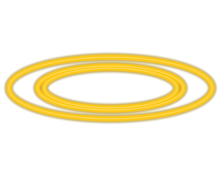 Yellow circle design isolated on transparent background - Powered by Adobe