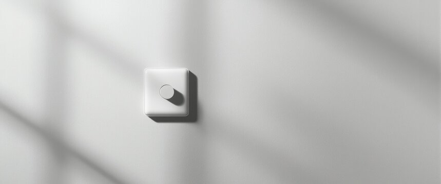 White dimmer mounted on gray wall