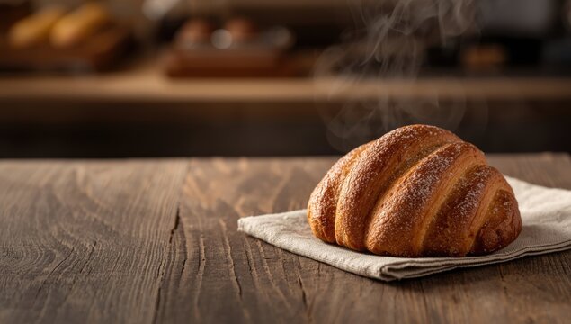 Artisanal shell bread with a rustic crust, emphasizing traditional baking methods, International Bread Day
