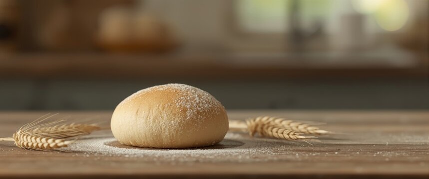 Breakfast featuring a small white flour bun